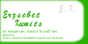 erzsebet kumits business card